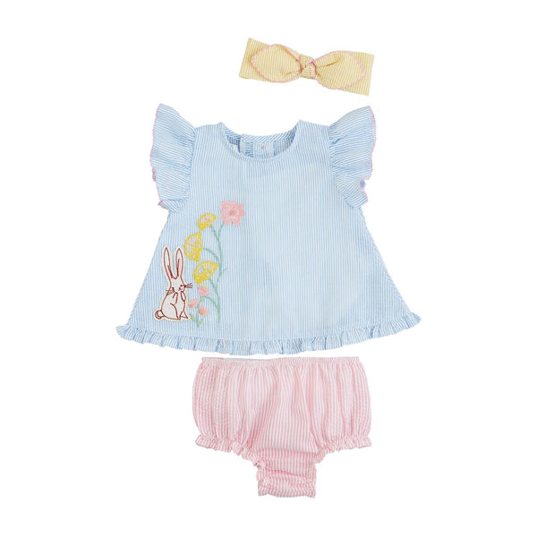 100266 Floral Bunny Pinafore Set