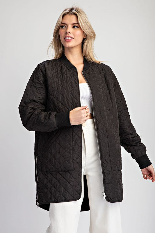 102741 Textured Tunic Jacket-Black