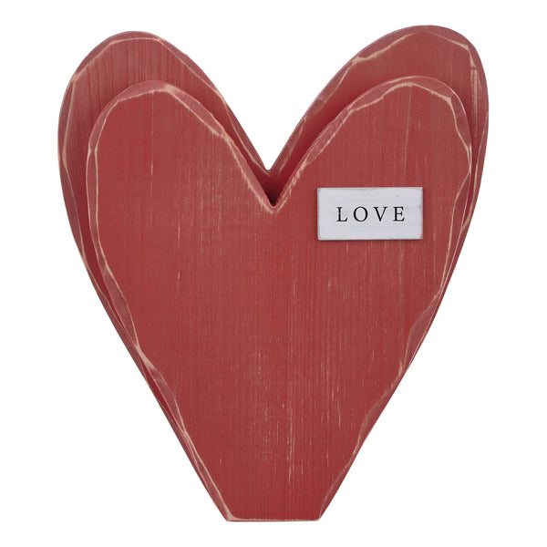 2501-080 Love Red Wooden Heart