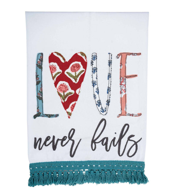 2501-079 Love Never Fails Tea Towel