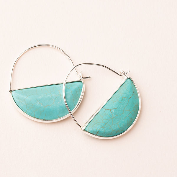 Stone Prism Turquoise Silver Earring