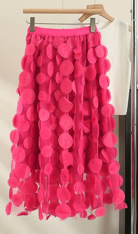 101450 Polka dot skirt - Hot pink