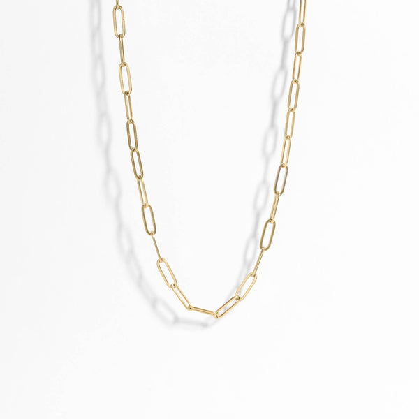 16" Gold Paperclip Chain Necklace