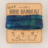 102158 Half Boho Bandeau® Headband - Indigo Patchwork