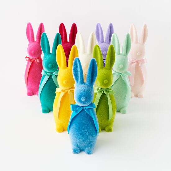 100228 Flocked Standing Bunny-6"