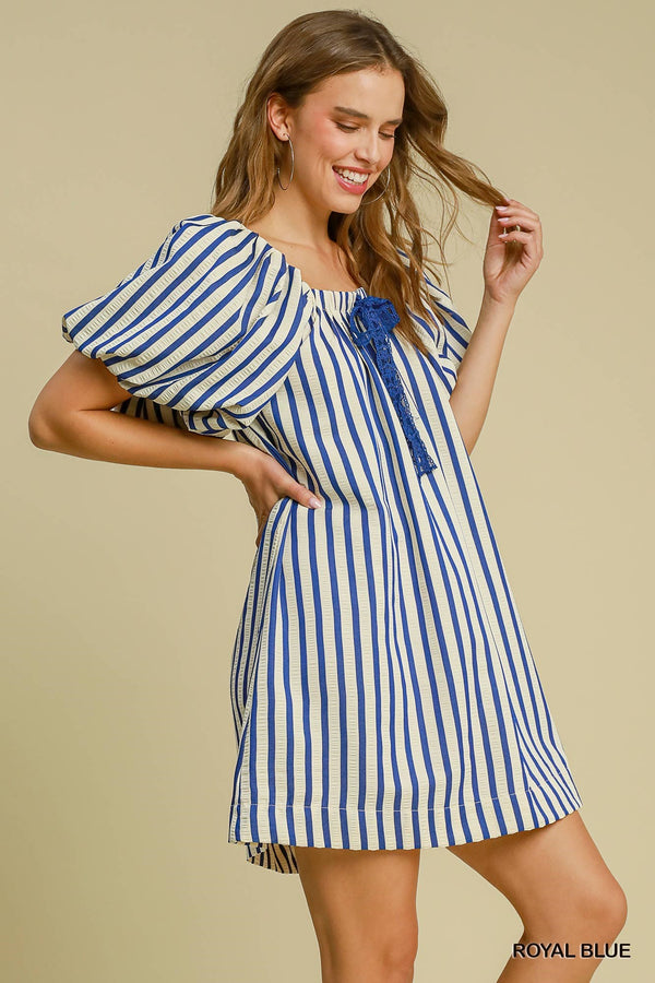 2501-045 Striped Print Mini Dress