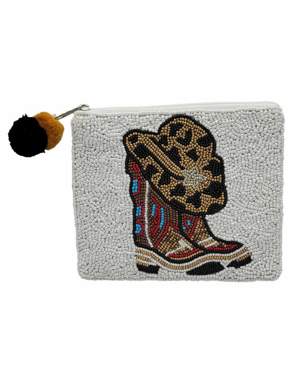 102109 Beaded Pouch - Boots w/Hat