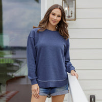 Curvy Royce Beach Fleece-Navy 2X