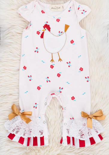 101423 Floral Chicken Lace Romper