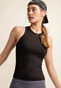 101471 Sleeveless Racer Back Top-Black