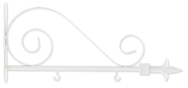 102493 White Metal Scroll Arrow