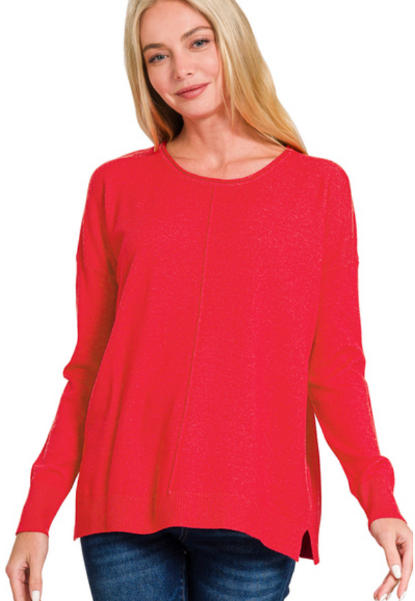 102652 Round Neck Sweater - Red