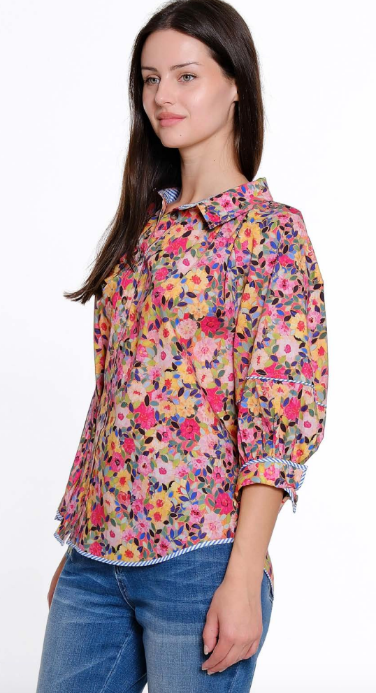 2501-047 Printed Puffy Sleeve Shirt