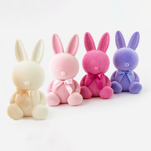 100231 Flocked Sitting Bunny-7"