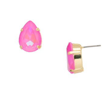 102560 Crystal Stud Earrings-Pink