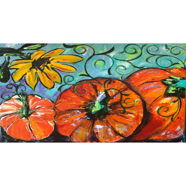 102668  "Kristie's Yellow Flower and Pumpkins"  Pillow Swaps