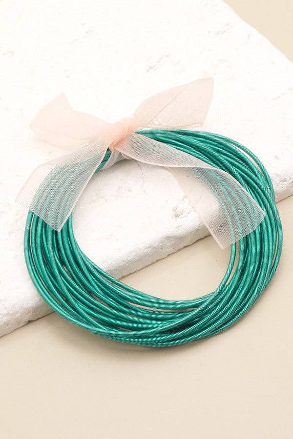 102829 Guitar String Bracelets-Turquoise