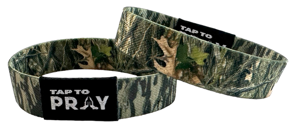 2501-025 Tap To Pray Wristbands-Tree Bark Camo