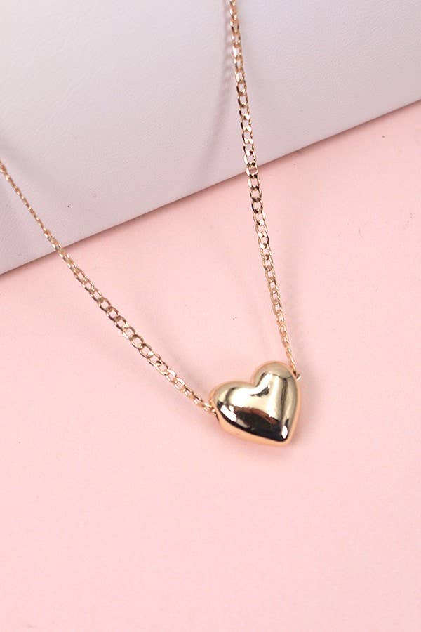 102889 Gold Heart Charm Necklace