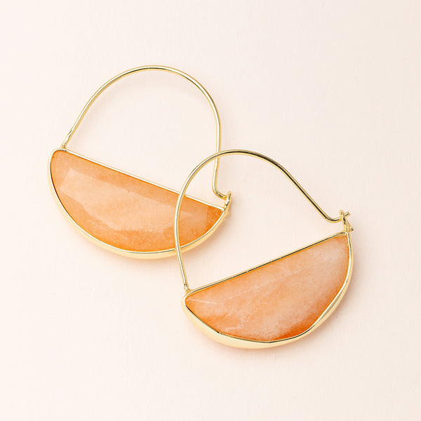 Stone Prism Sunstone Gold Earring