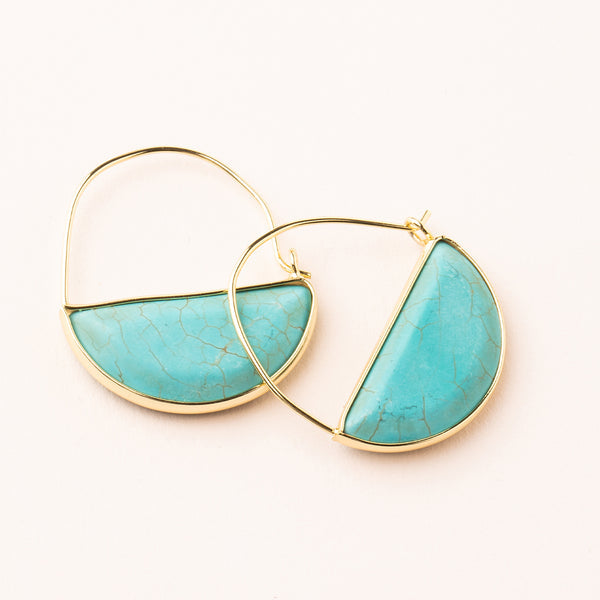 Stone Prism Turquoise Gold Earring