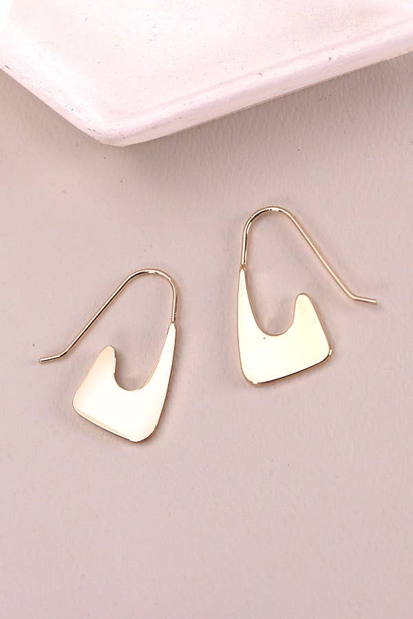 102884 Flat U-Shape Hoop Earrings-Gold