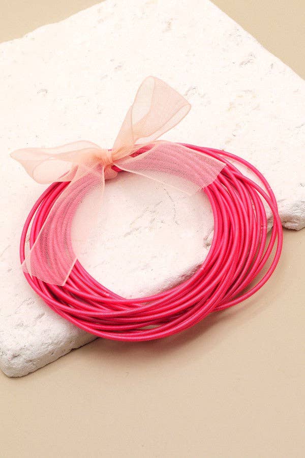 102828 Guitar String Bracelets-Pink