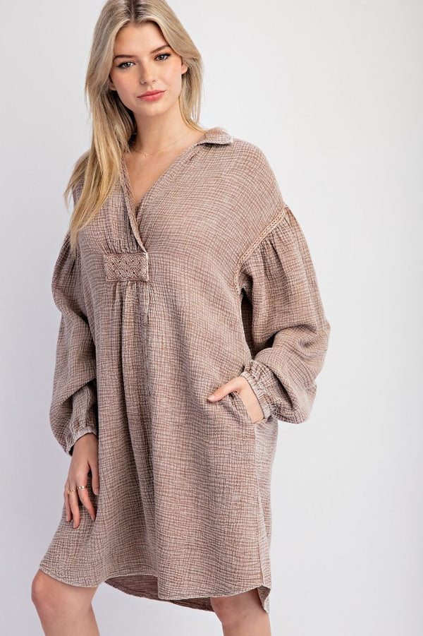 102329 Oversized Shirt Dress