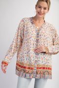 102115 Curvy Mixed Print Top