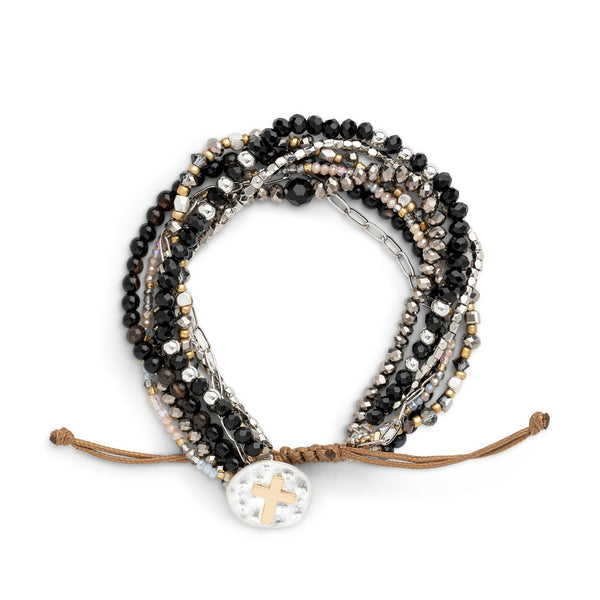 101222 Your Journey Beaded Prayer Bracelet-Black