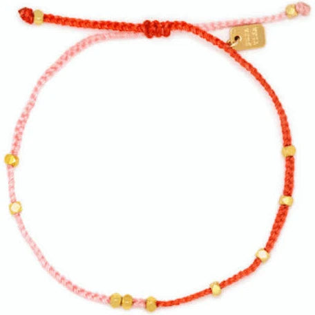 09926 Pura Vida Pink & Red Two Tone Dainty Bracelet