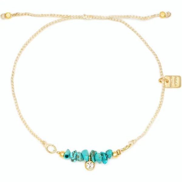 09925 Pura Vida Dainty Turquoise Bead Bracelet