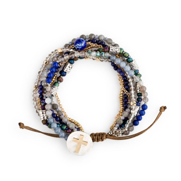 101229 Your Journey Beaded Prayer Bracelet-Indigo