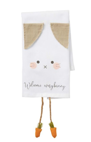 Welcome Bunny Dangle Leg Towel