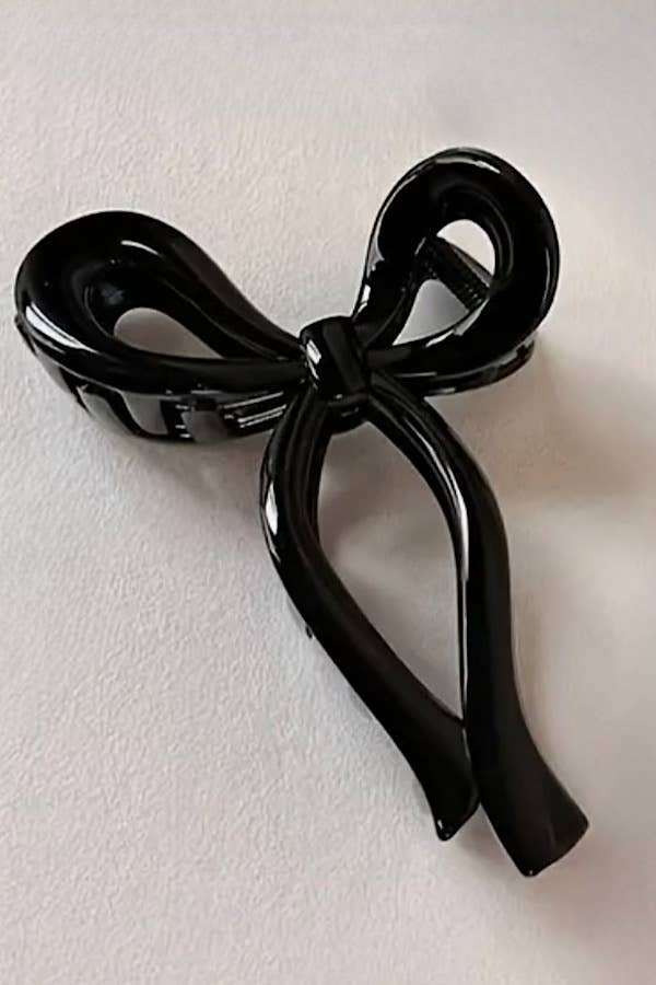 100328 Black Large Bow Hair Claw Clip