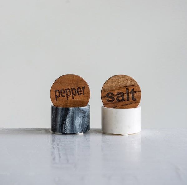 Marble Salt & Pepper Pot Set 02974